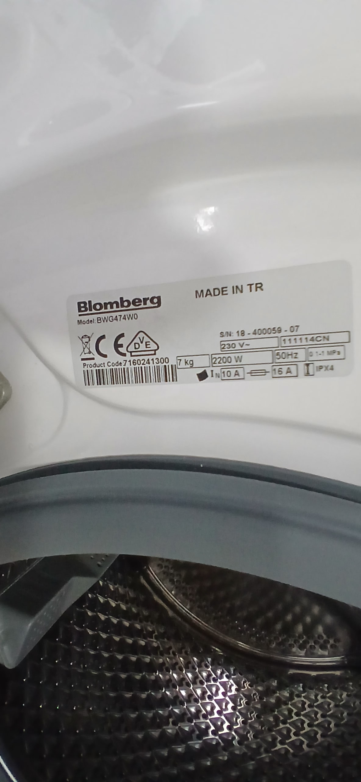 Пральна машина Blomberg BWG474WO