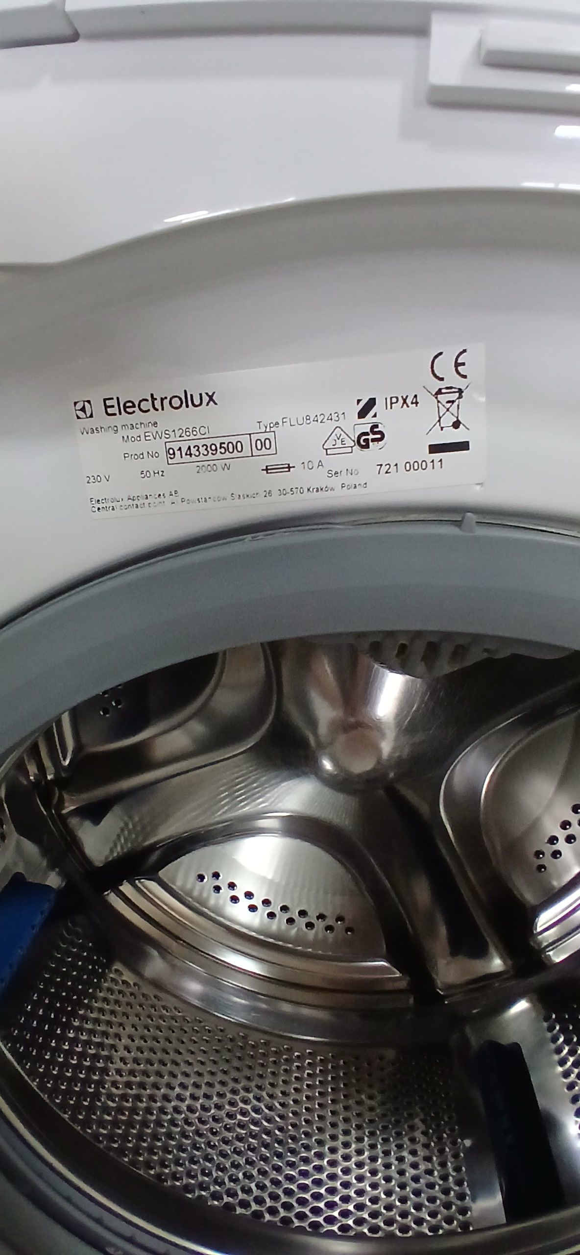 Пральна машина Electrolux EWS1266CI