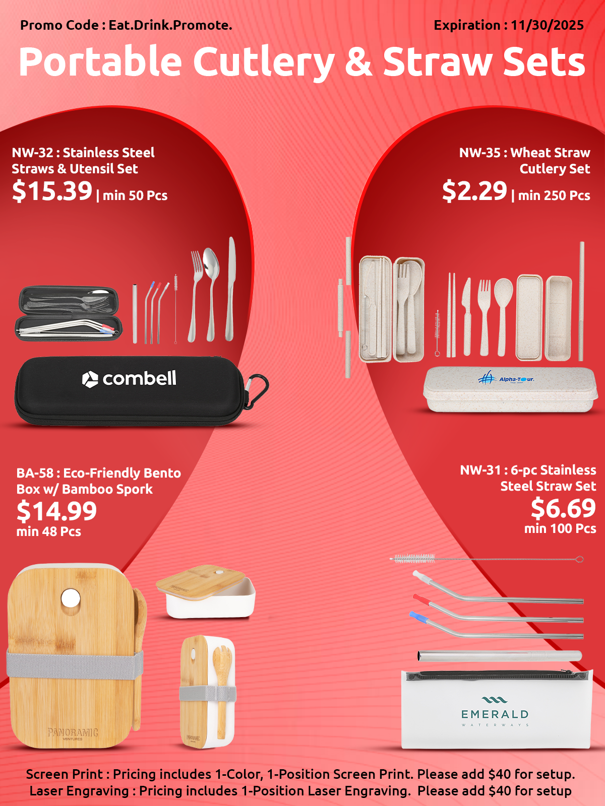 Portable Cutlery & Straw Sets