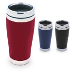 LT-05 Aristocrat -16oz Stainless Steel Travel Tumbler w/ Leatherette Wrap BLANK