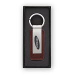 GT-11T BRWON Leatherette & Metal Keychain in Giftbox