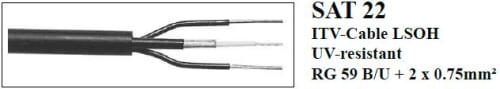 SAT-22 kabel (RG59 m-2x 0.75mm) 500m
