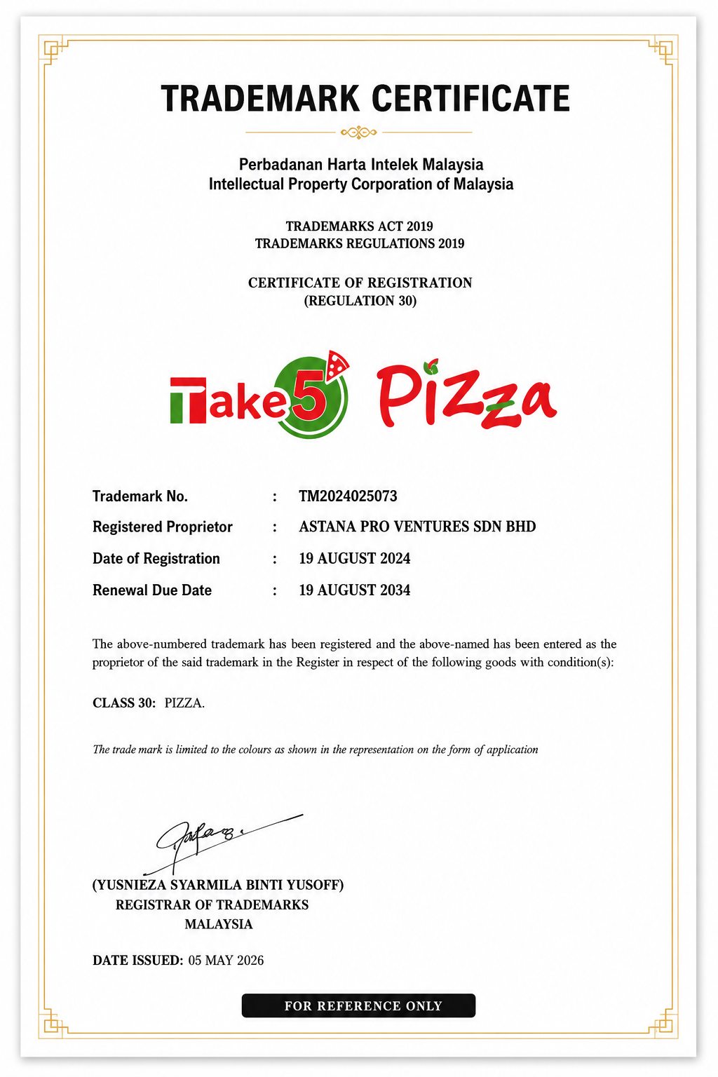 Trademark Certificate