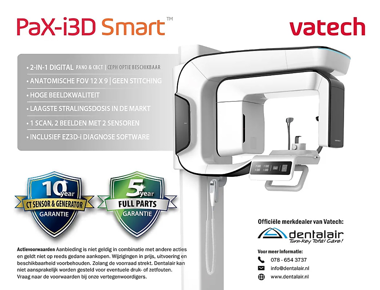 Vatech Pax-i3D Smart 10 jaar garantie promotie