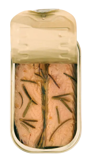 tonfiskfiléer med rosmarin öppnad