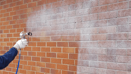 Image of how masonry creme looks on brick on application