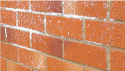Image of how masonry creme looks on brick after 10 minutes
