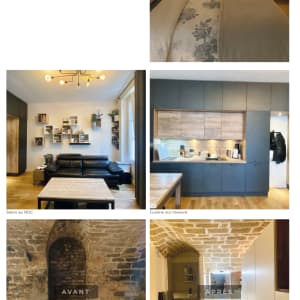 Page projet du site ICOSA affichant une galerie d’images avant et après rénovation.