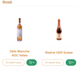 Catalogue des vins Jacquod Vins sur mobile, classé par catégories de vins