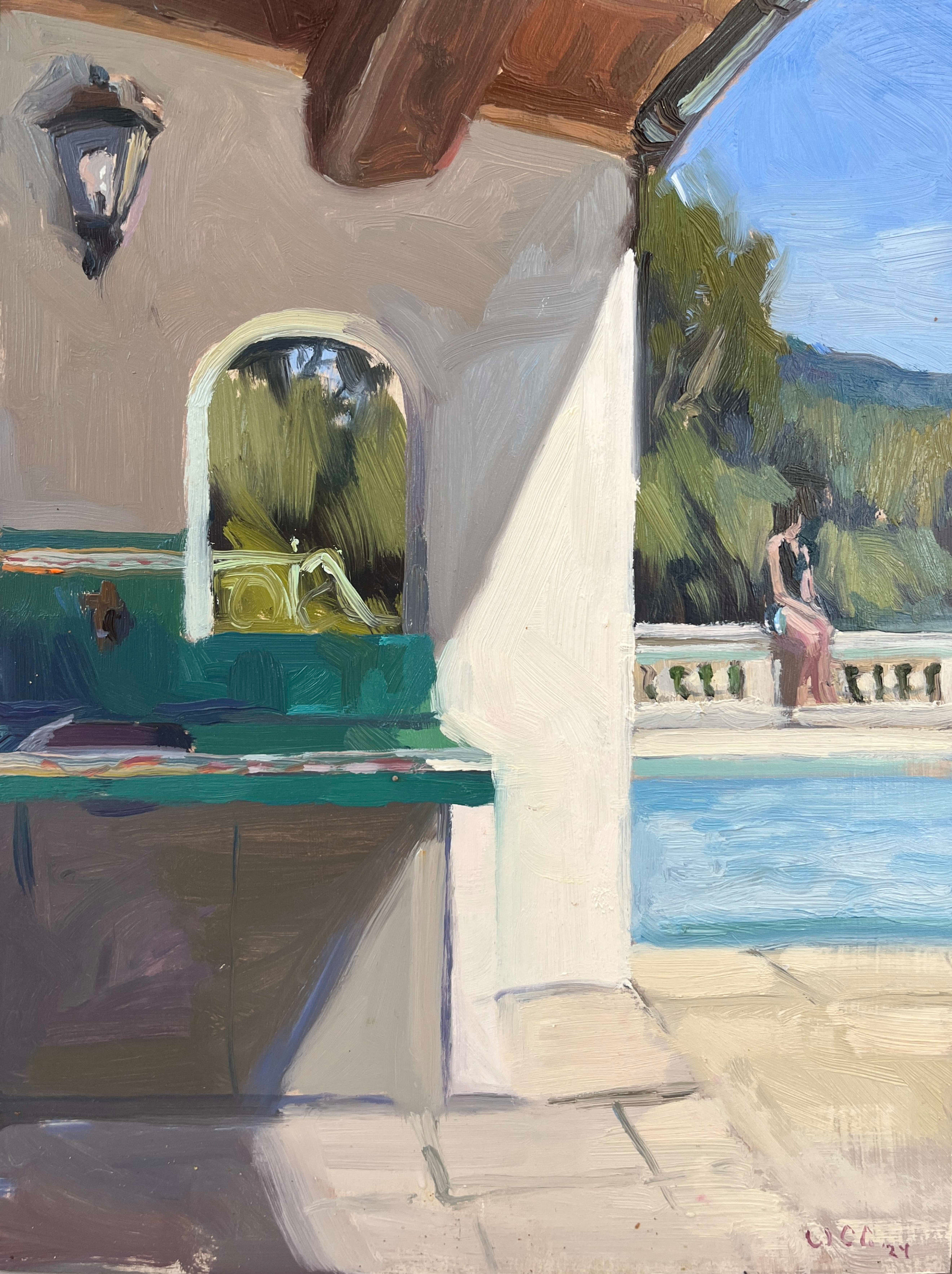 By the Pool, 2024, Oil