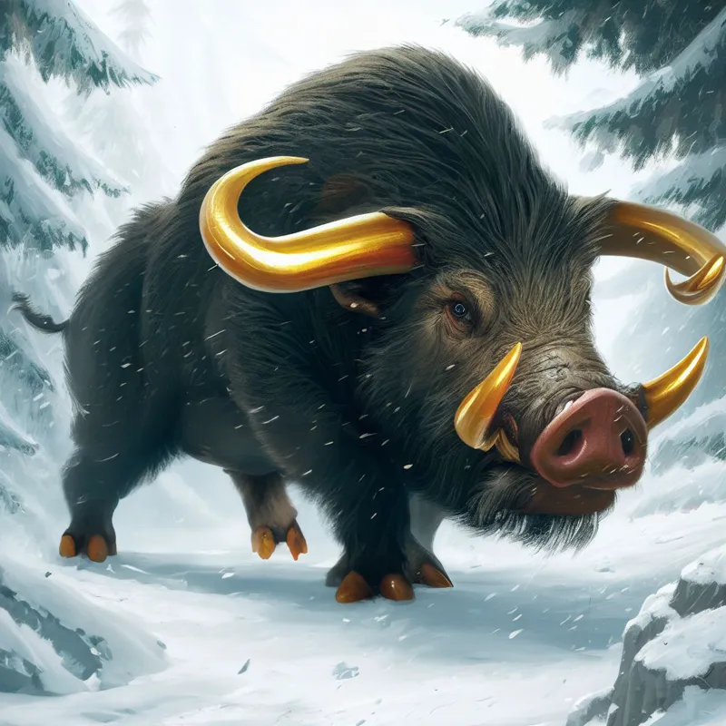 The boar appears