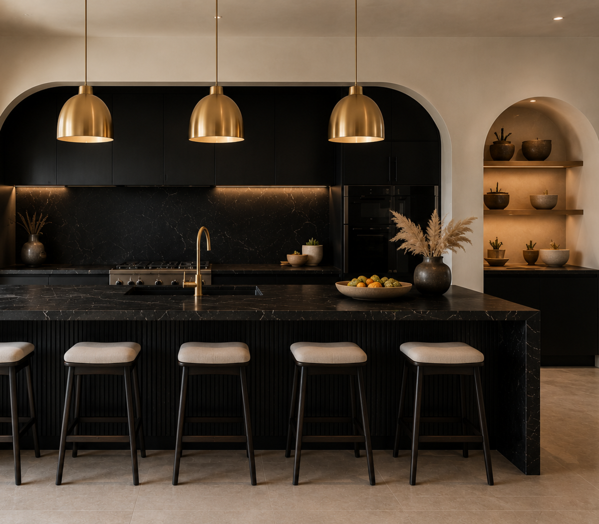 Handleless European lacquer kitchen