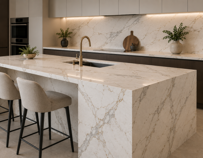 Precision-cut marble & stone cladding