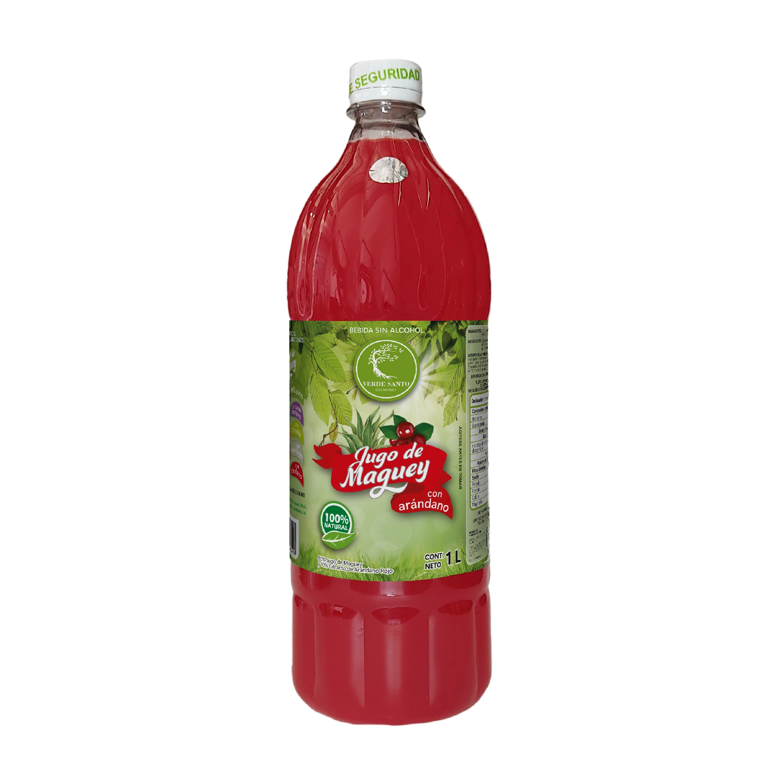 Jugo de Maguey con Arándano Verde Santo | 100% Natural | Sin azúcar | 1L | Bebida funcional mexicana