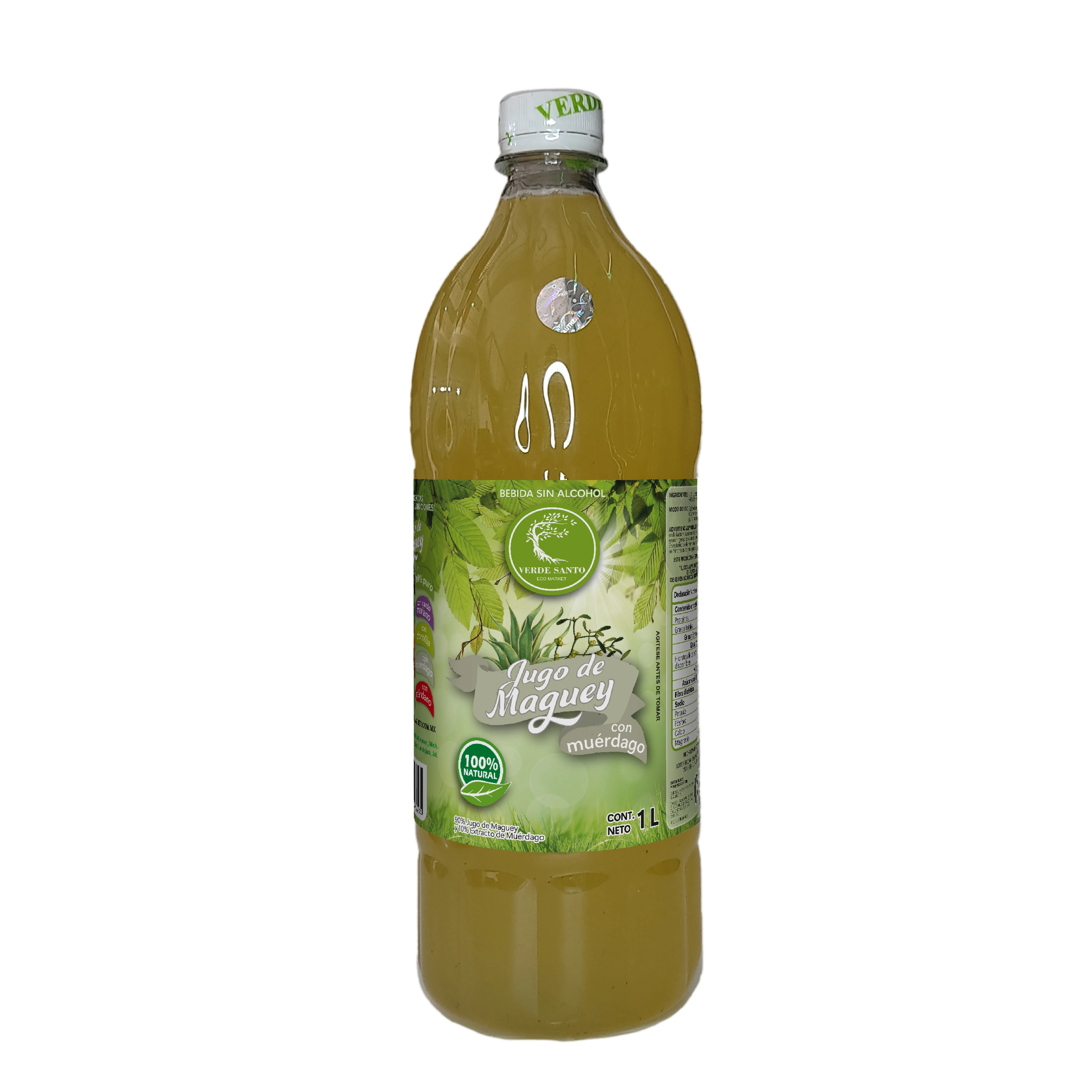 Jugo de Maguey con Muérdago Verde Santo | 1L | Natural, Sin Azúcar, Sin Alcohol, Producto Mexicano