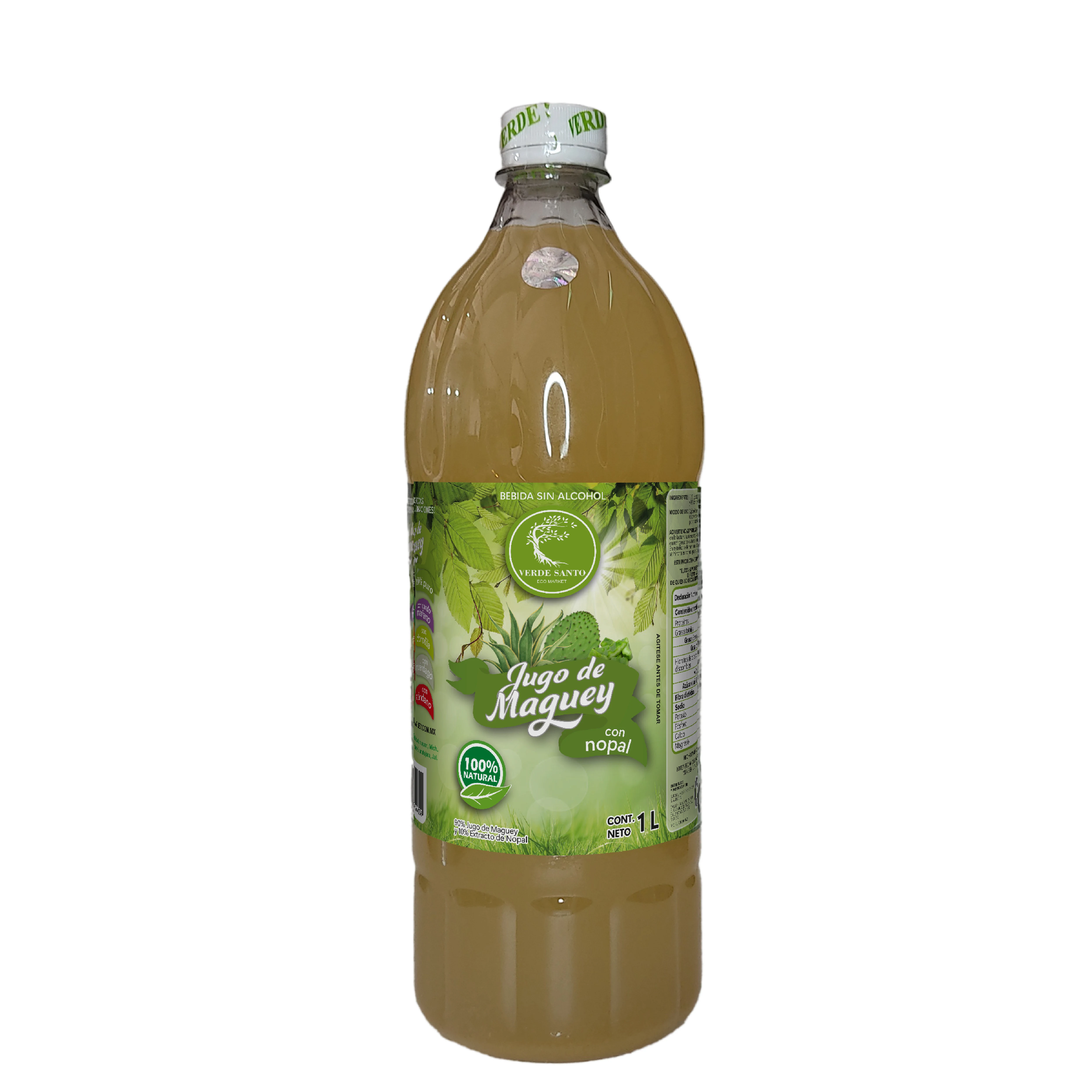 Jugo de Maguey con Nopal Verde Santo | 1L | Natural | Sin Azúcar | Sin Alcohol | Hecho en México