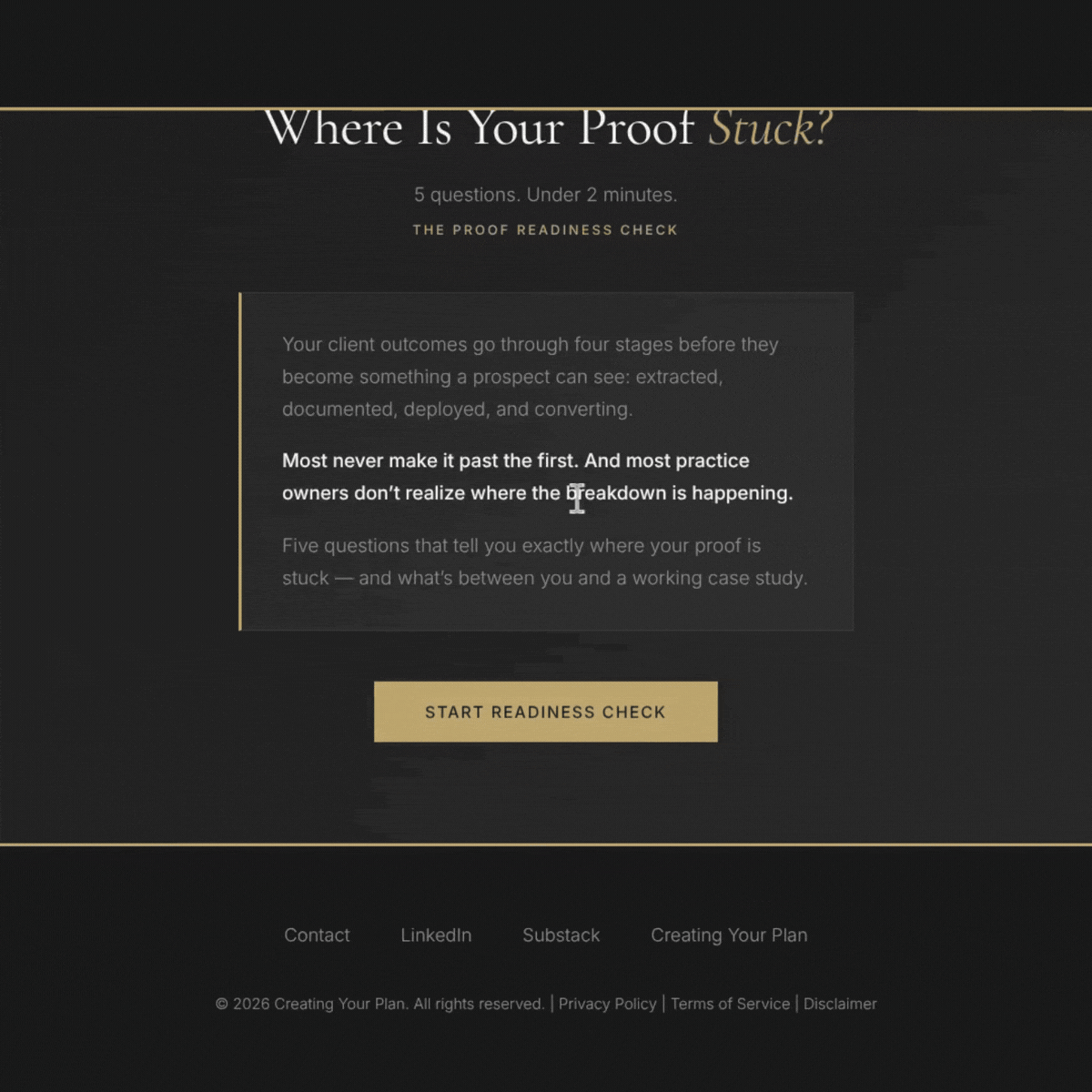 Proof Readiness Check demo