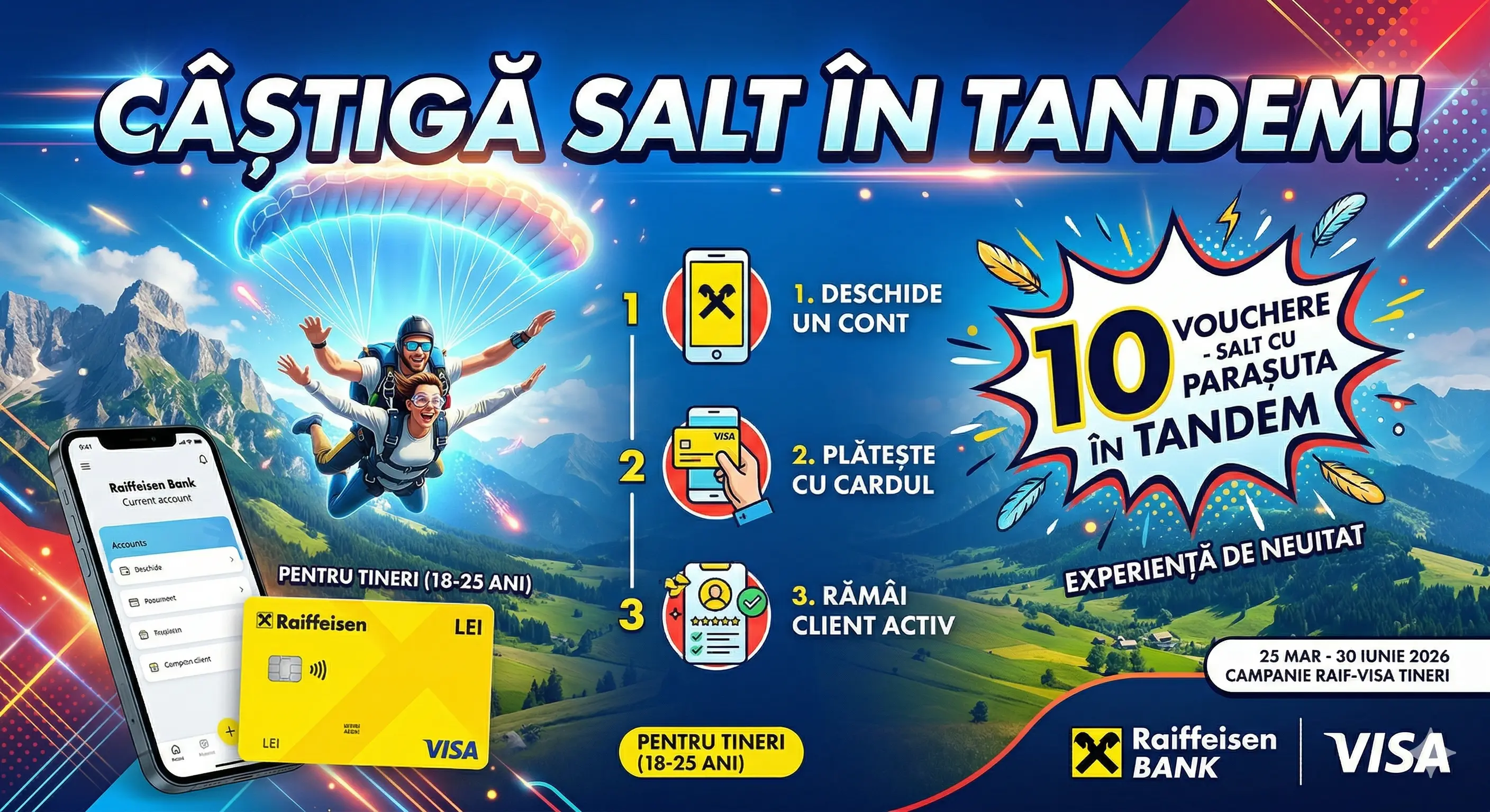 Concurs – Deschizi un cont curent cu card de debit lei Visa de la Raiffeisen Bank – Câștigă ...