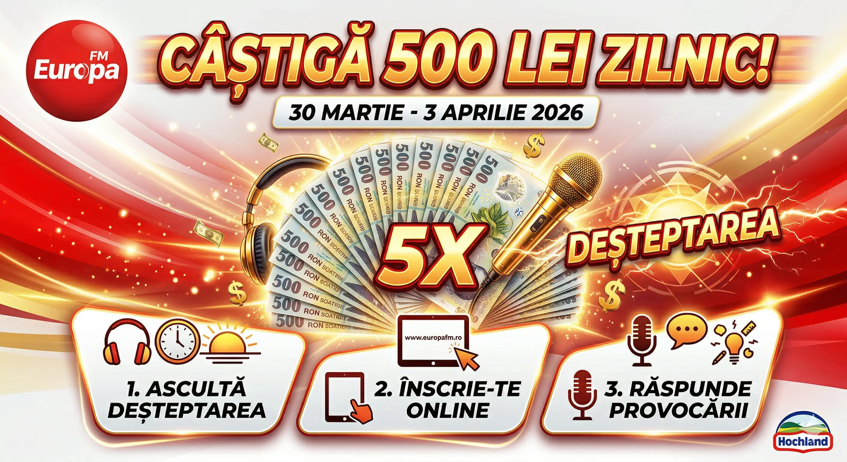 🎙️ Câștigă 500 de lei la Deșteptarea cu Europa FM! ✨ - Concurs Gratuit | Concursier