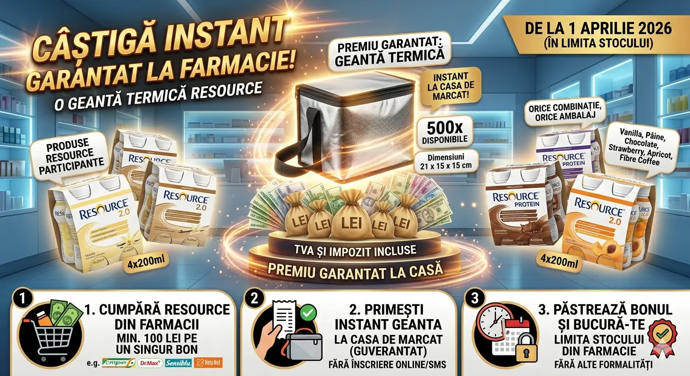 Concurs – Achiziționezi produse participante de min. 100 lei de la Magazine participante reg...