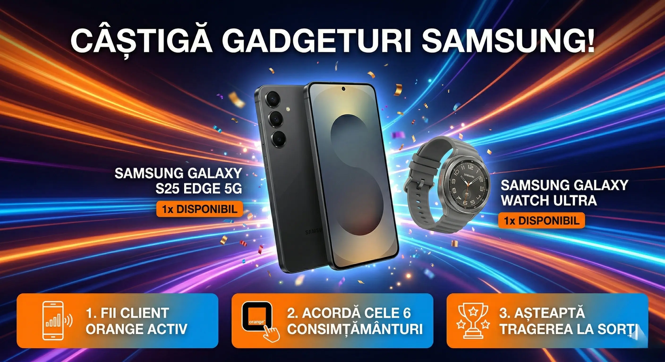 📱 Câștigă un Samsung Galaxy S25 Edge cu Orange! ✨ - Concurs Gratuit | Concursier