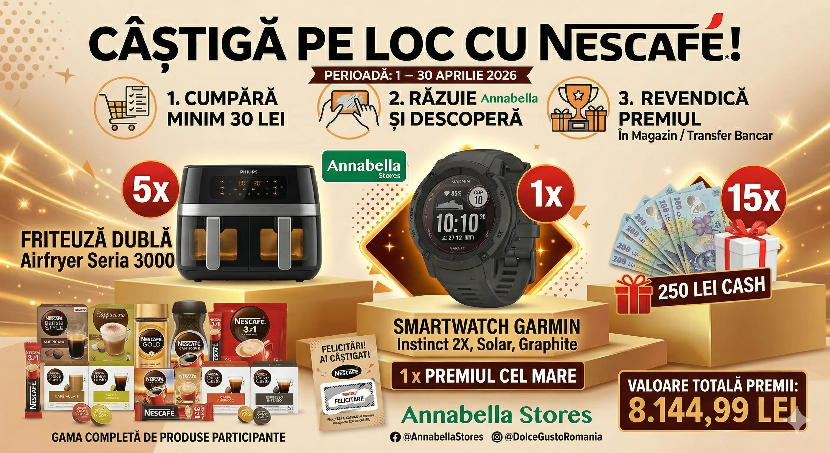 Concurs – NESCAFE de min. 30 lei de la Annabella – Câștigă premii până pe 30 aprilie 2026 - ...