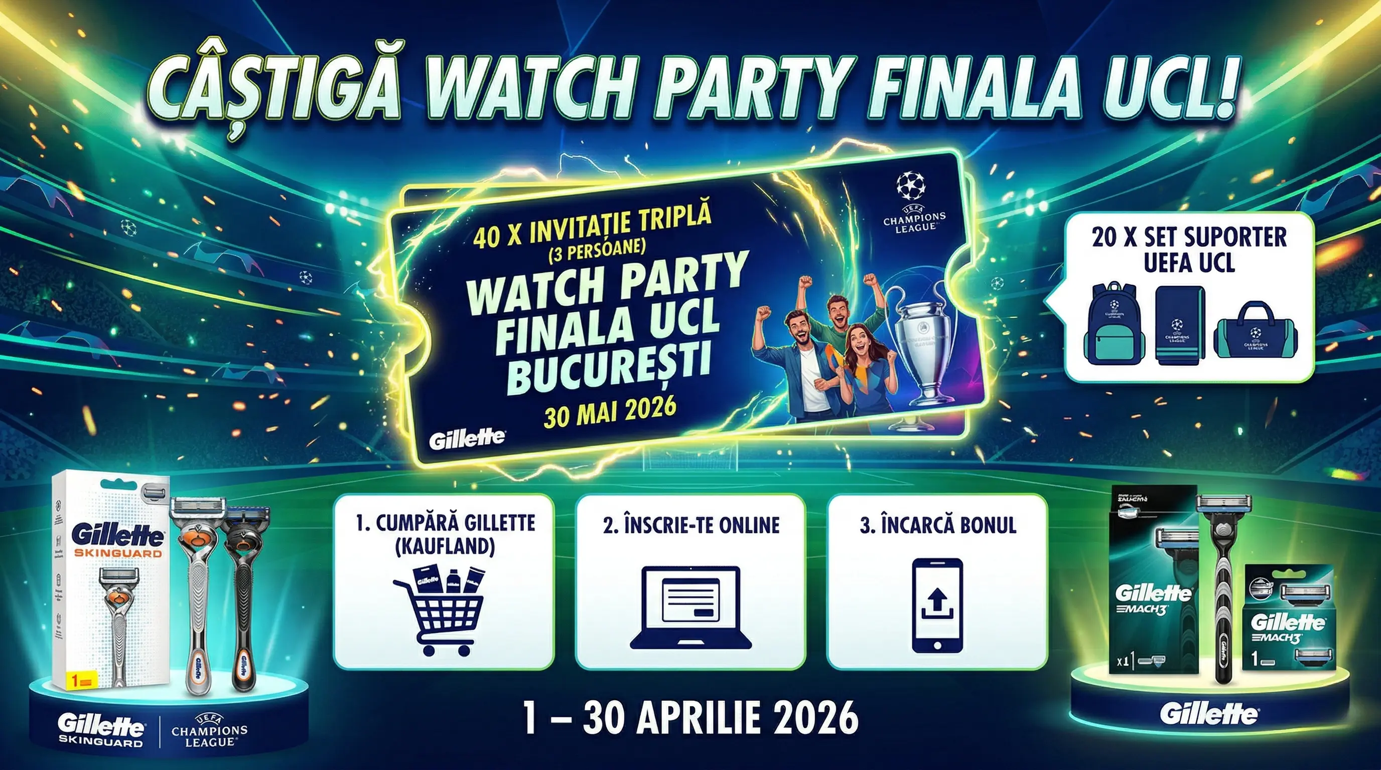 Concurs – Produse Participante Gillette de min. 50 lei de la Kaufland – Câștigă premii până ...