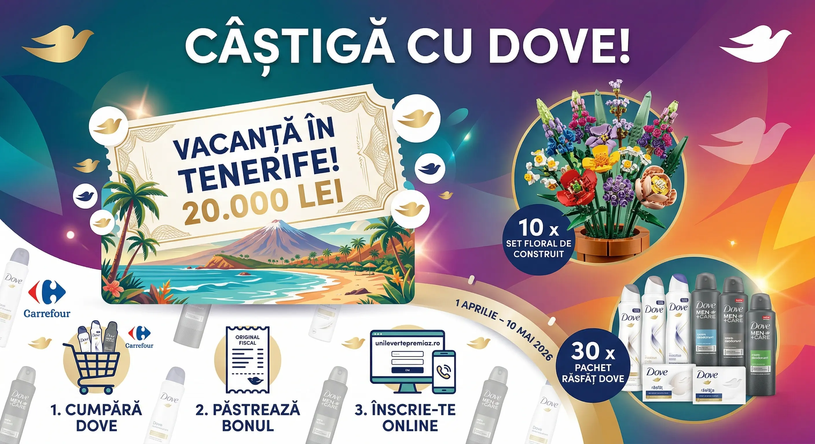 Concurs – Dove sau Dove Men+Care de la Carrefour – Câștigă premii până pe 10 mai 2026 - Conc...