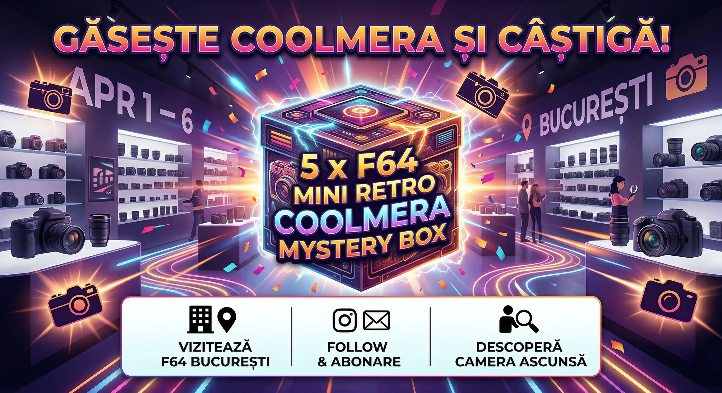 📸 Găsește camera Coolmera la F64 și câștigă pe loc! ✨ - Concurs Gratuit | Concursier