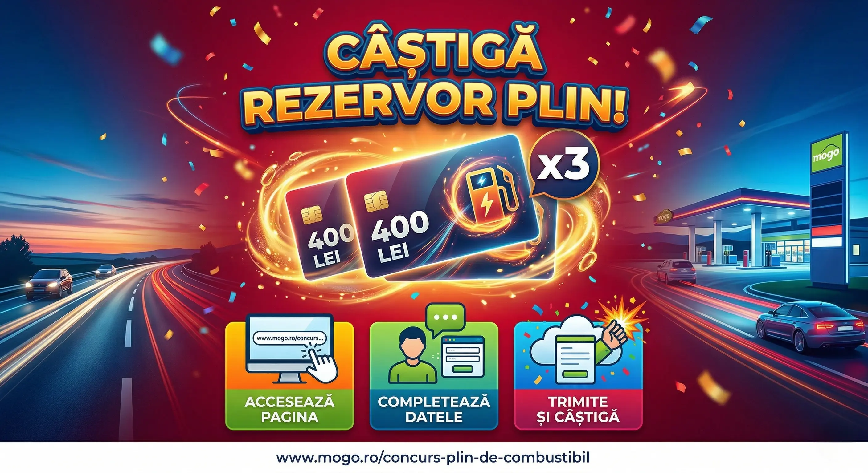 🚗 Fă-ți plinul gratuit de Paște cu Mogo! ✨ - Concurs Gratuit | Concursier