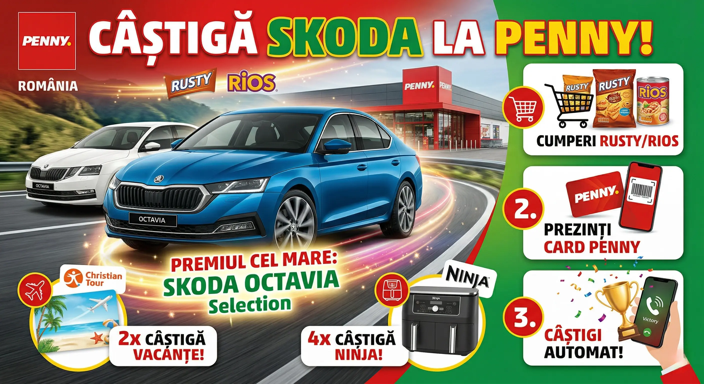 Concurs – Cumperi RUSTY sau RIOS de la Penny – Câștigă premii până pe 31 mai 2026 - Concursier