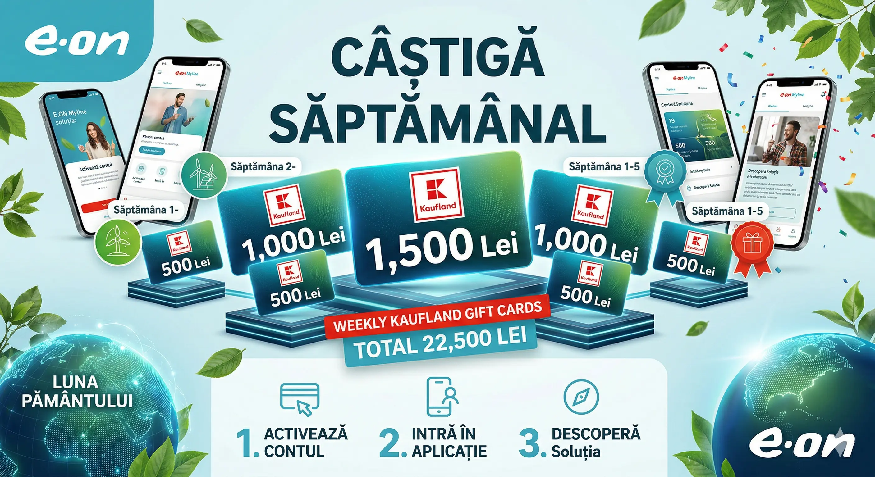 🌍 Câștigă carduri cadou Kaufland cu E.ON Myline! ✨ - Concurs Gratuit | Concursier