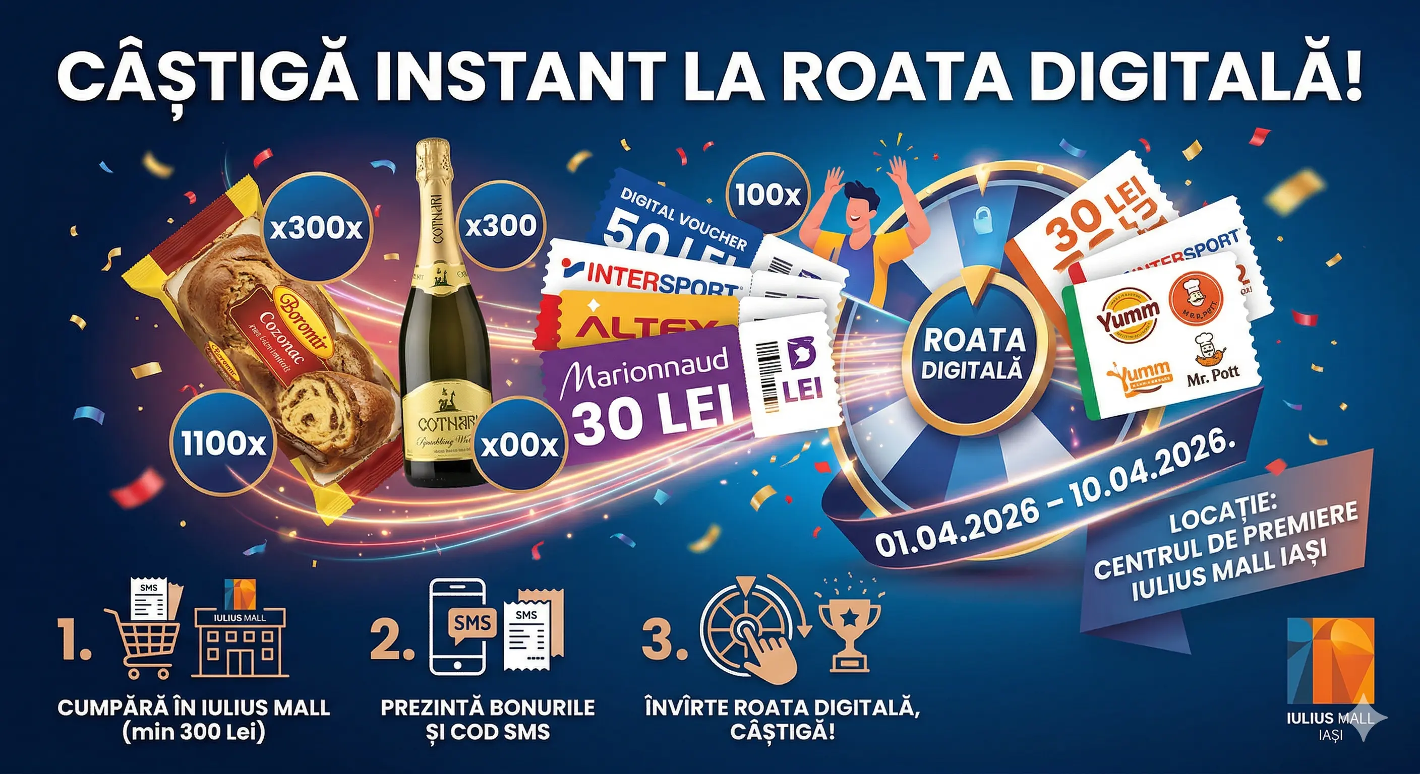 Concurs – Cumperi de min. 300 lei de la Magazine participante regulament – Câștigă premii pâ...