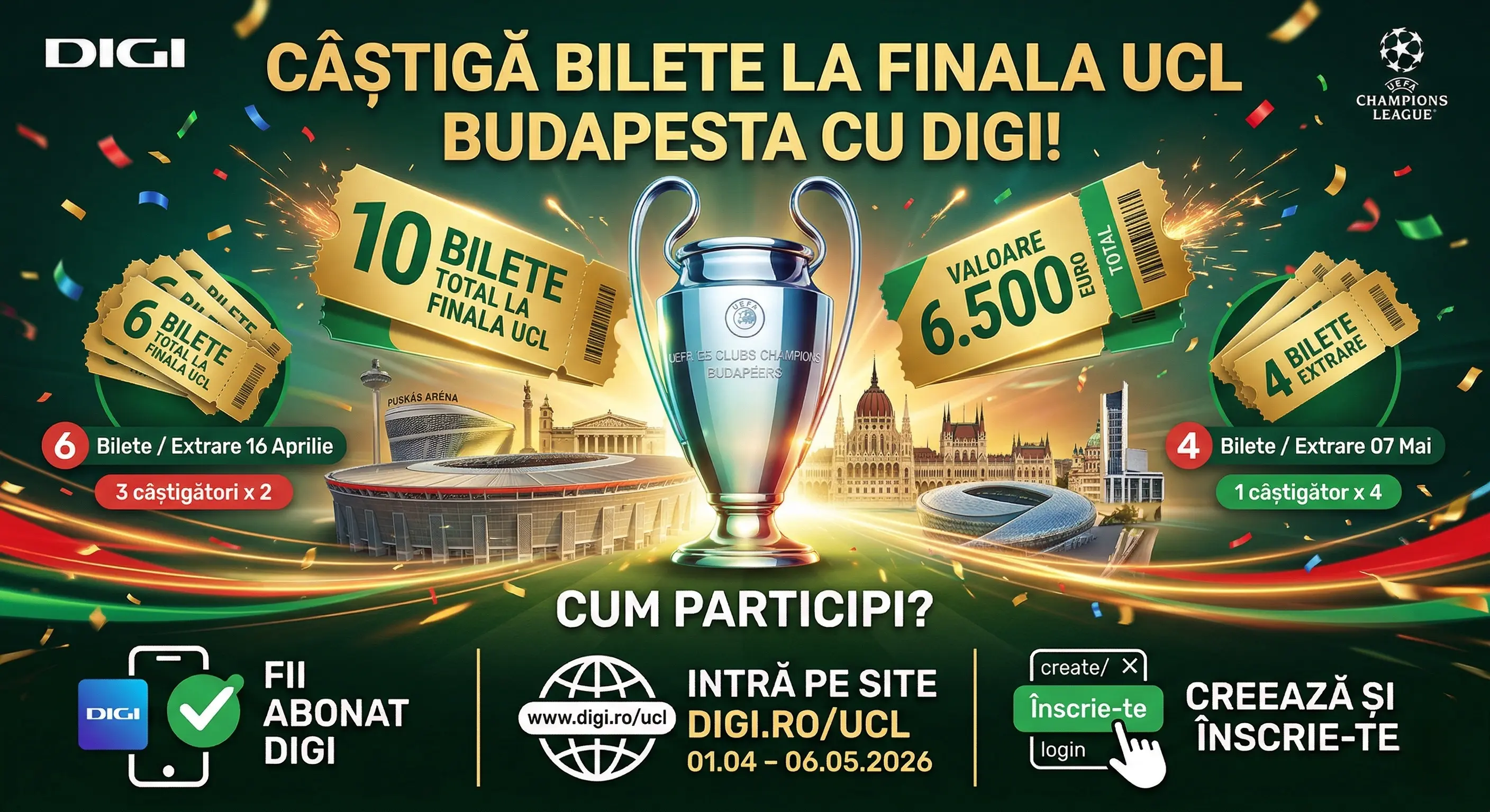 🏆 Mergi la Finala UEFA Champions League cu DIGI! ✨ - Concurs Gratuit | Concursier