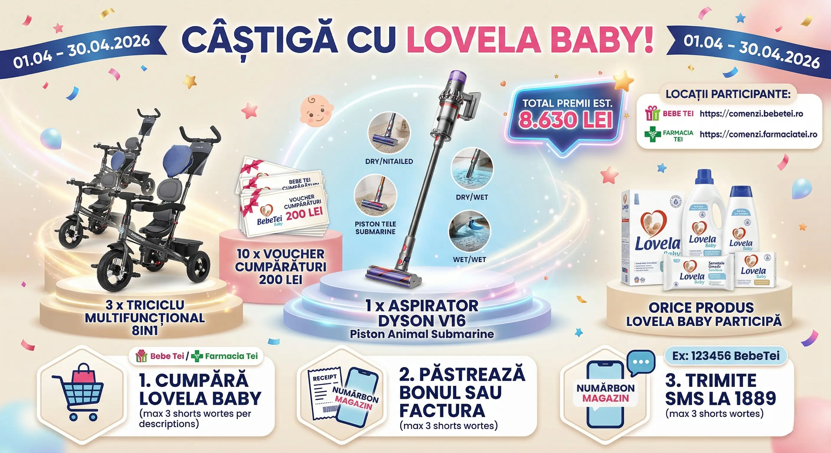 Concurs – Lovela Baby de la Farmacia Tei, Bebe Tei – Câștigă premii până pe 30 aprilie 2026 ...