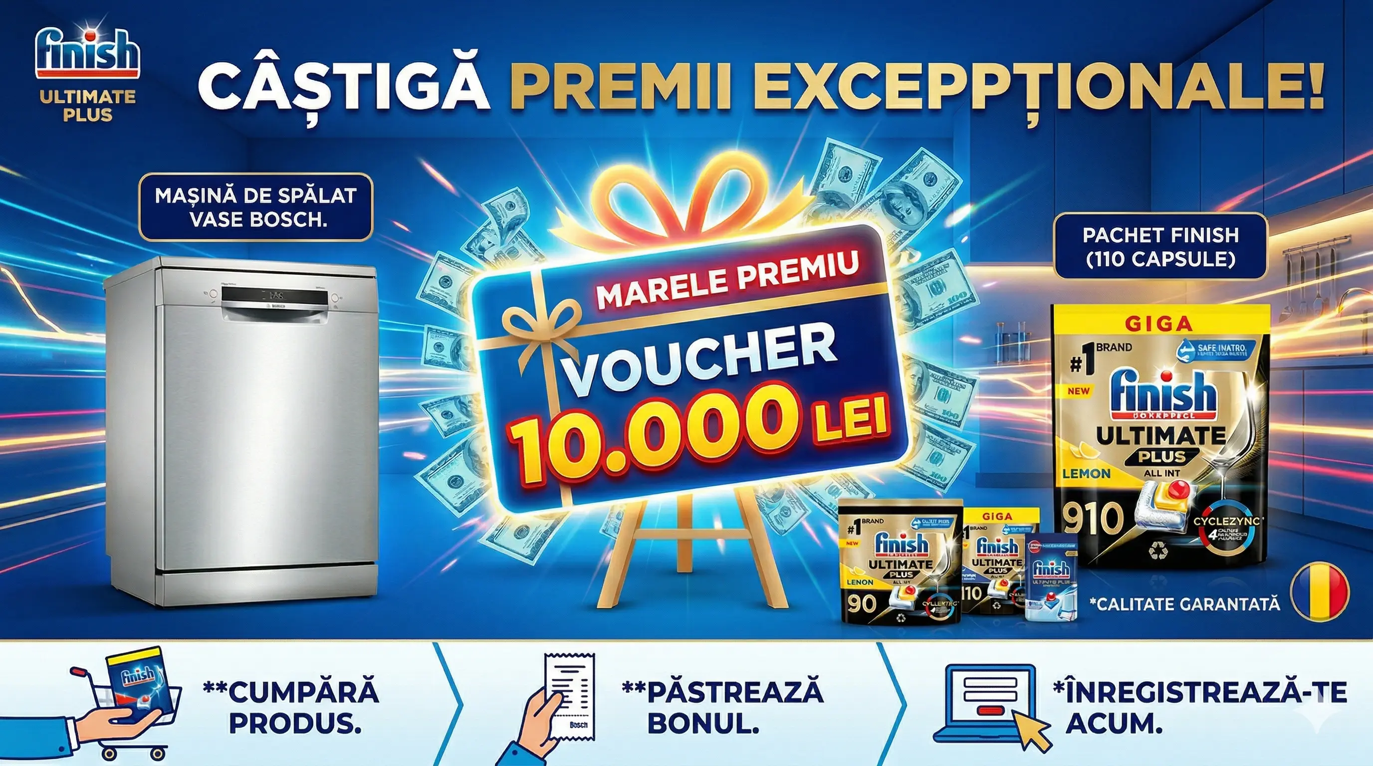 Concurs Finish: Cumpără și câștigă un Voucher 10.000 Lei (până pe 30 Apr) - Concursier
