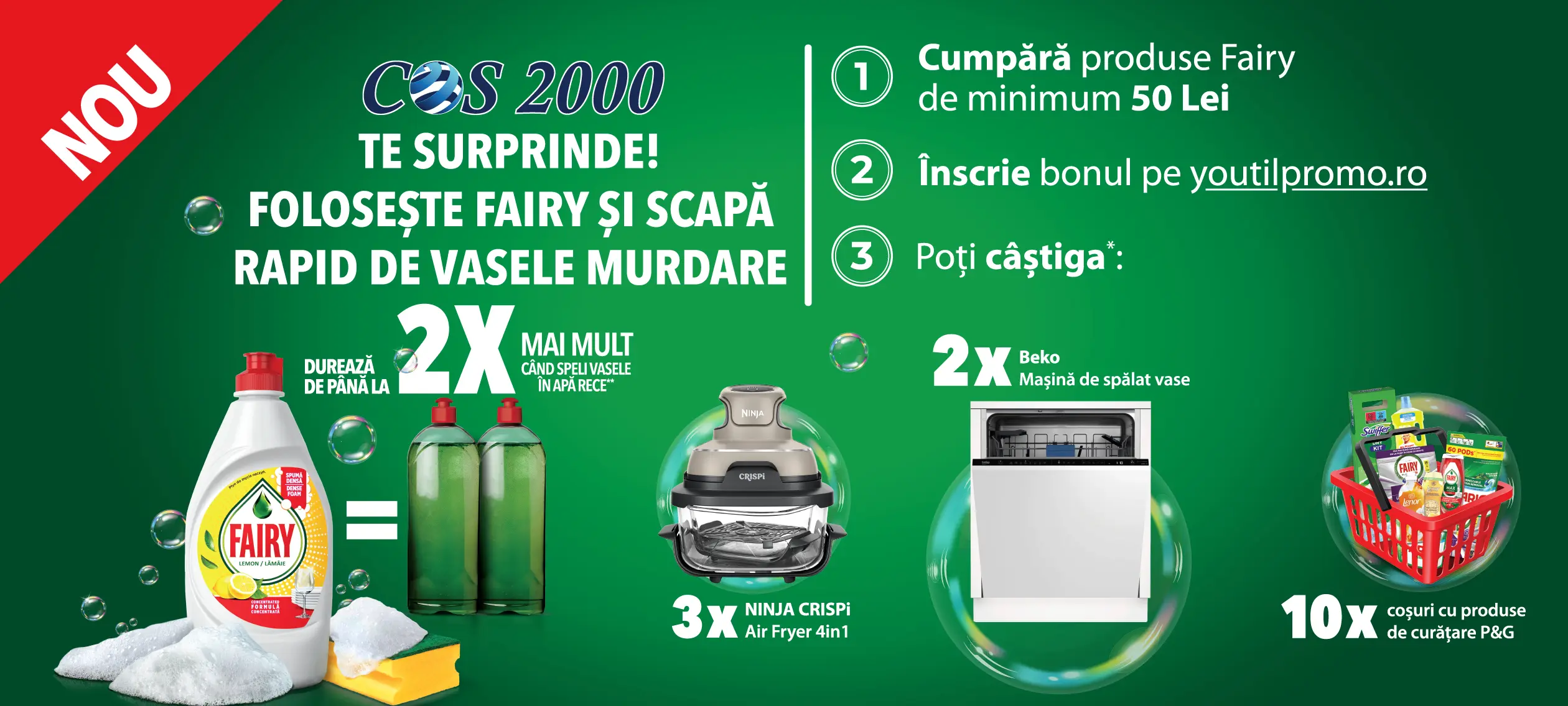 Concurs Fairy: Cumpără din COS 2000 și Câștigă Mașină de Spălat Vase (până pe 6 Mai) - Concu...