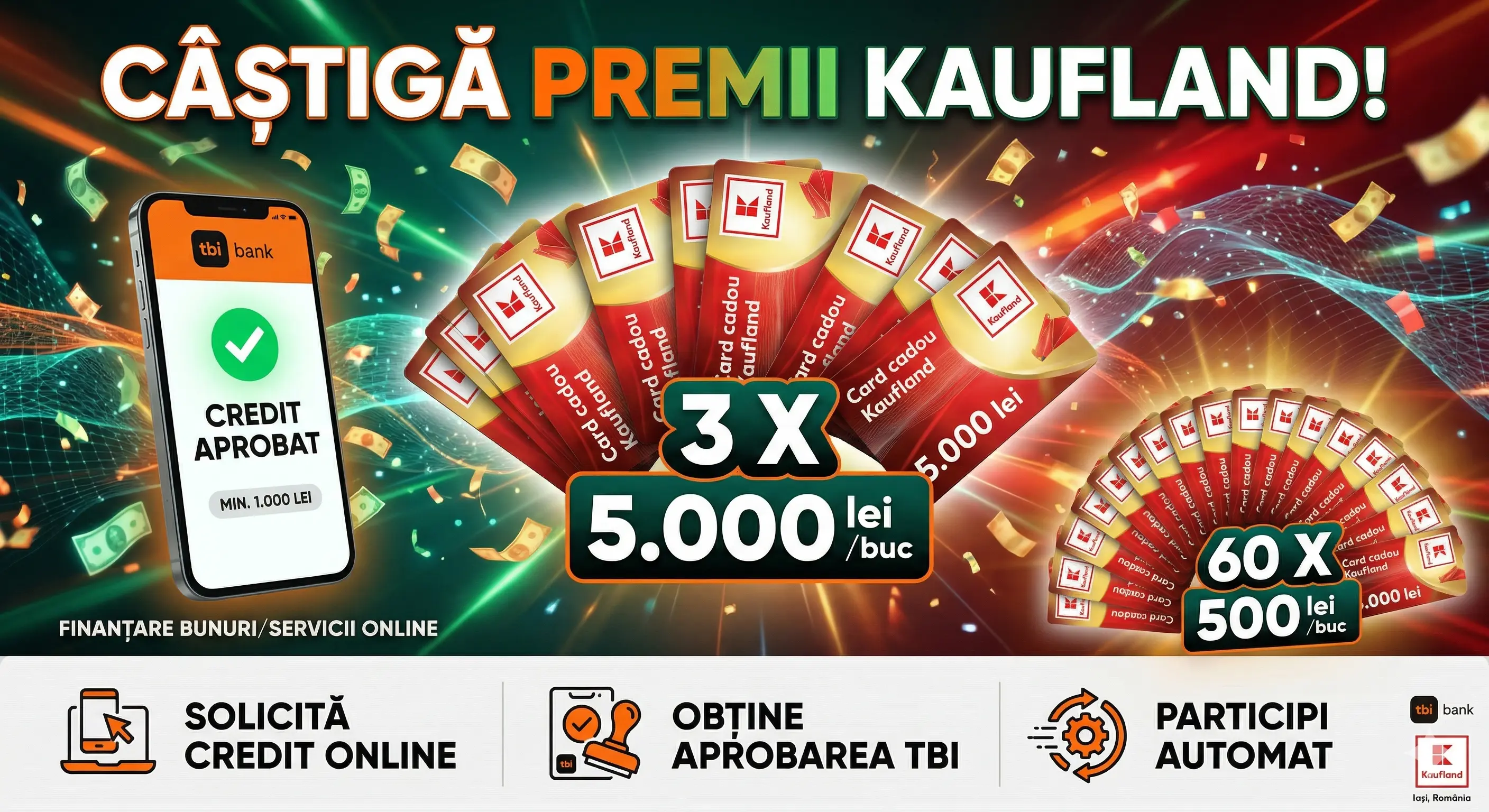 Concurs TBI Bank: Carduri Kaufland 5000 Lei! Ia credit (până 30 Apr) - Concursier