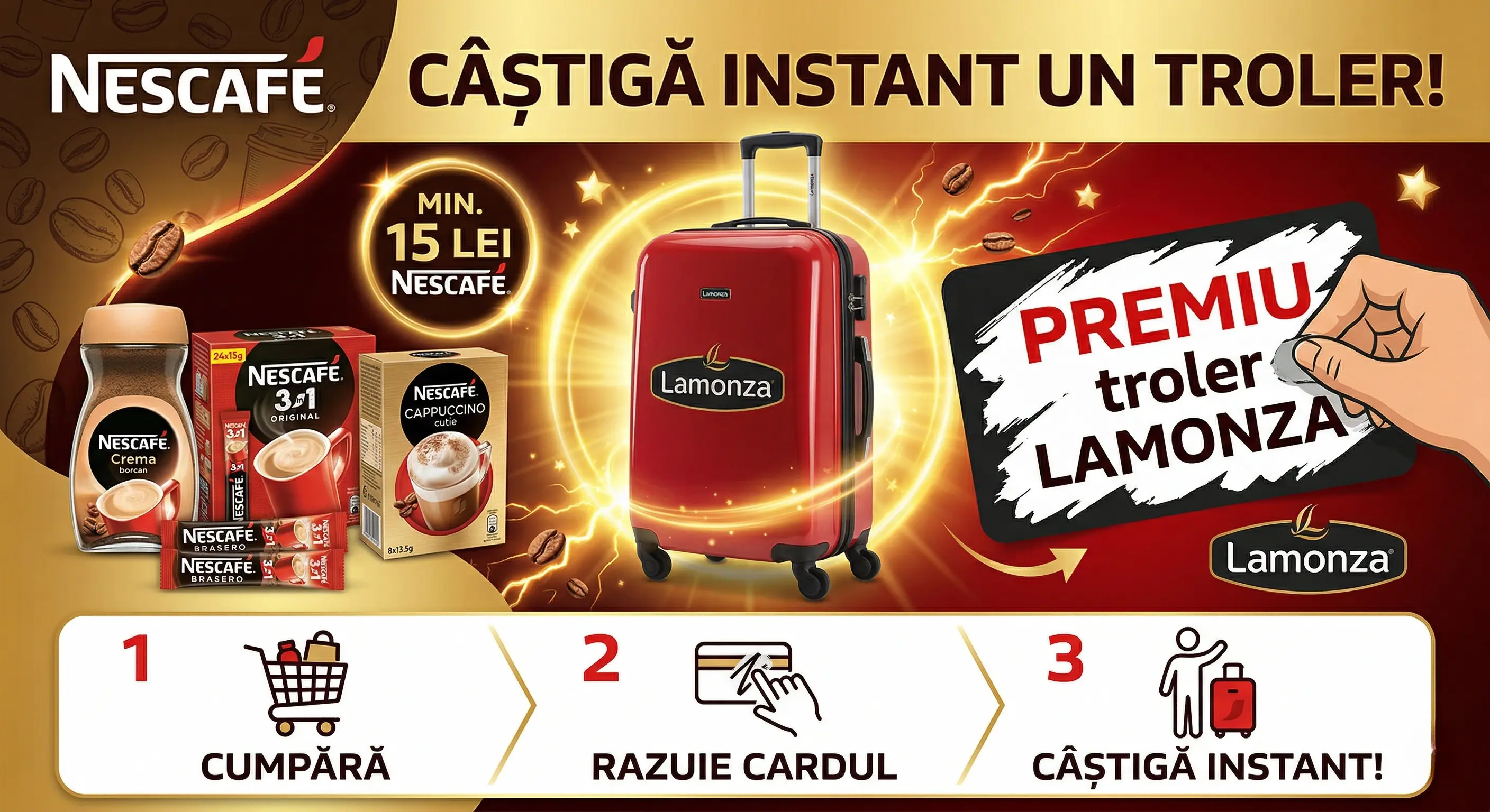 Concurs NESCAFÉ: Răzuiește și Câștigă un Troler Lamonza! (până pe 7 Mai) - Concursier
