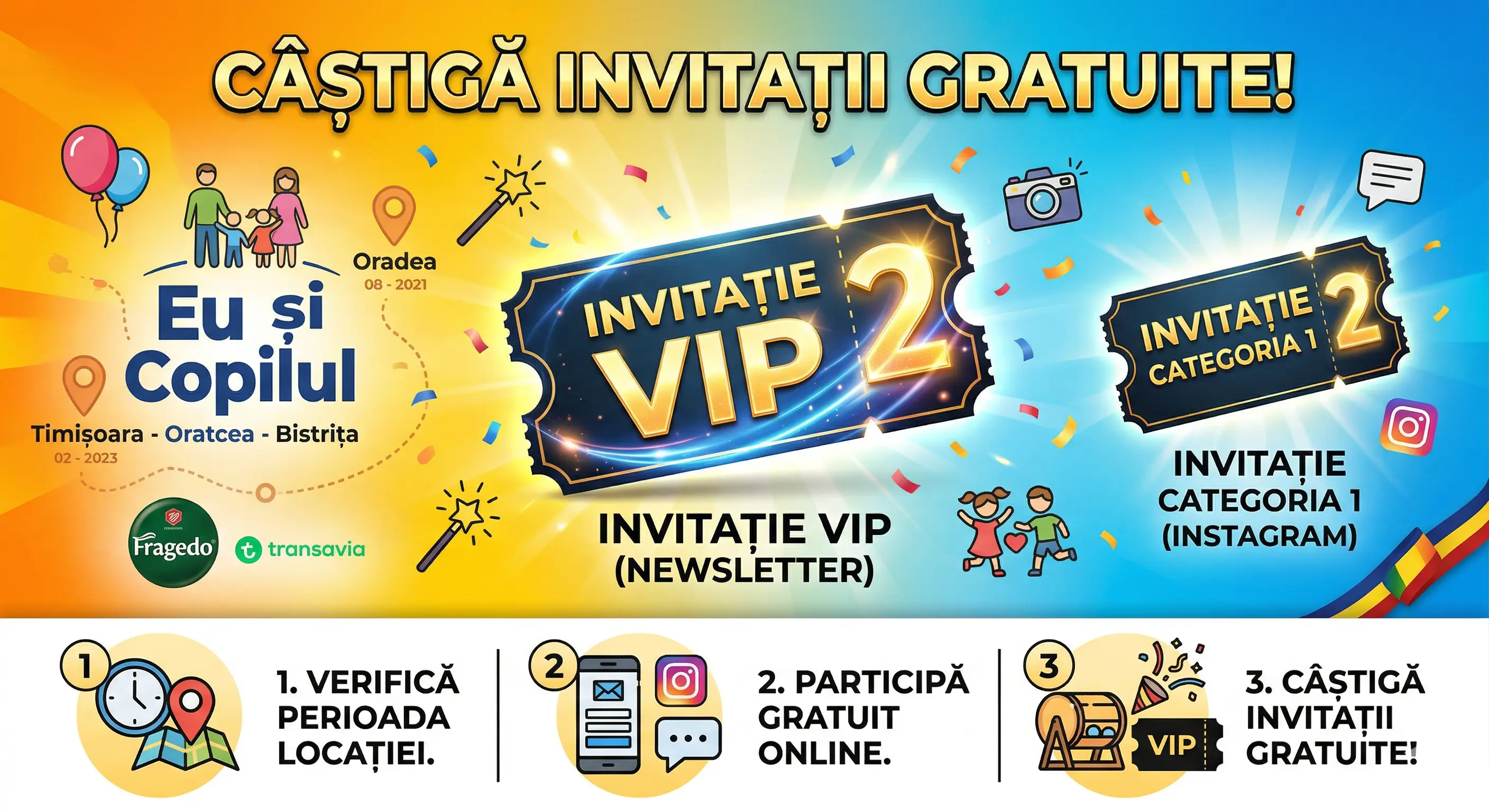 🐣 Câștigă invitații la evenimentul „Eu și Copilul” cu Fragedo! ✨(Bistrița) - Concurs Gratui...