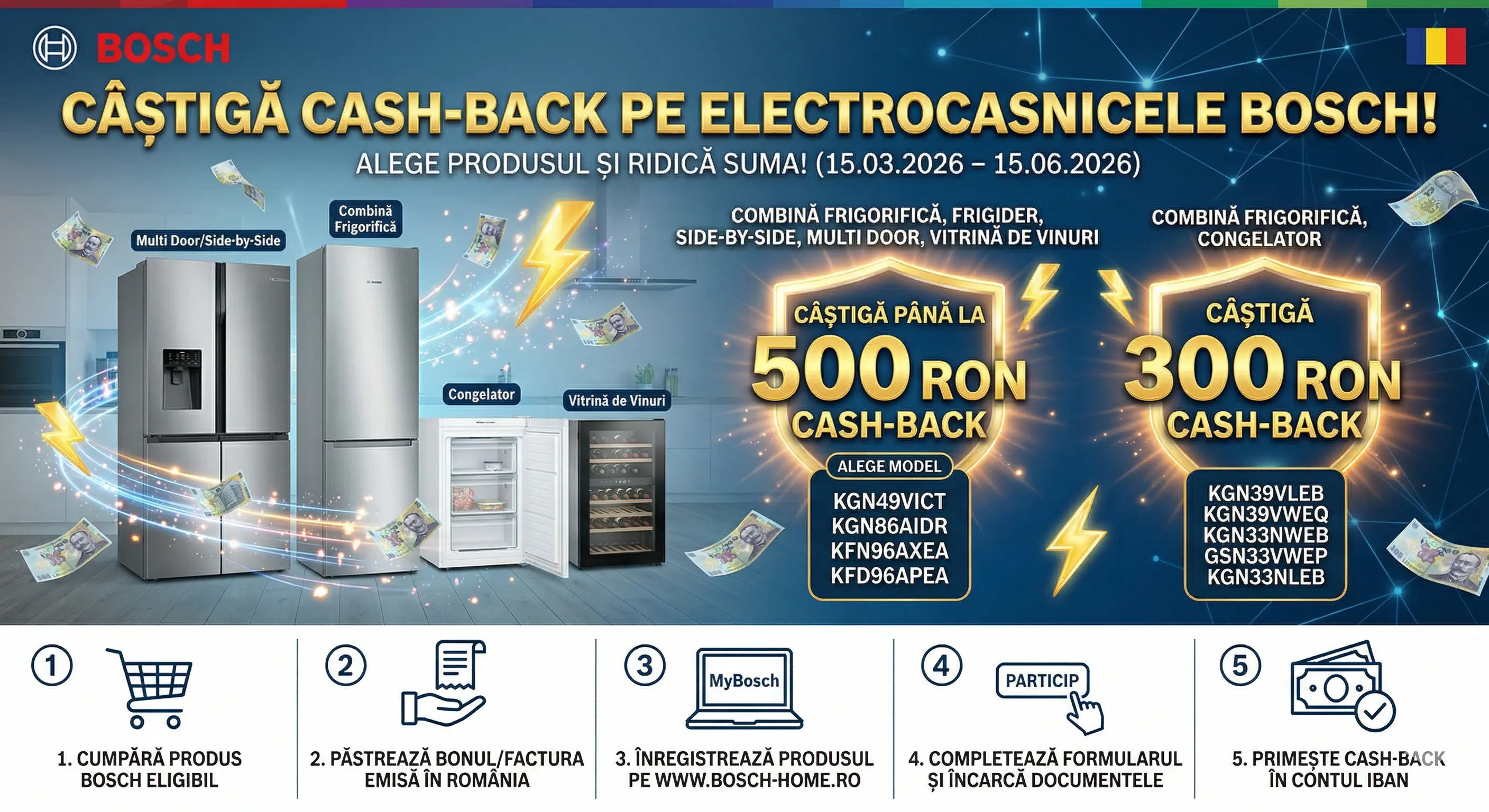 Ofertă Bosch: Cash-Back 500 Lei! Cumpără și Înregistrează (până pe 15 Iun) - Concursier