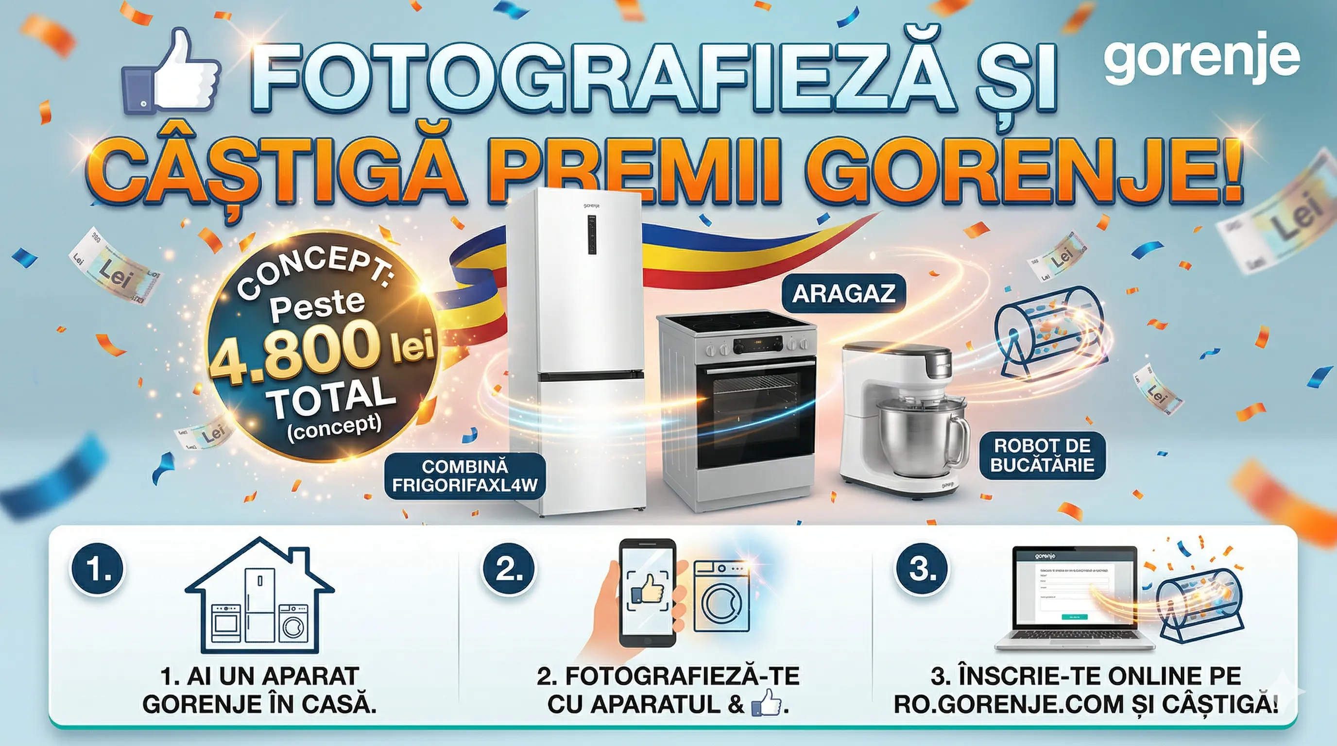 👍 Arată-ne un Gorenje și câștigă electrocasnice noi! ✨ - Concurs Gratuit | Concursier
