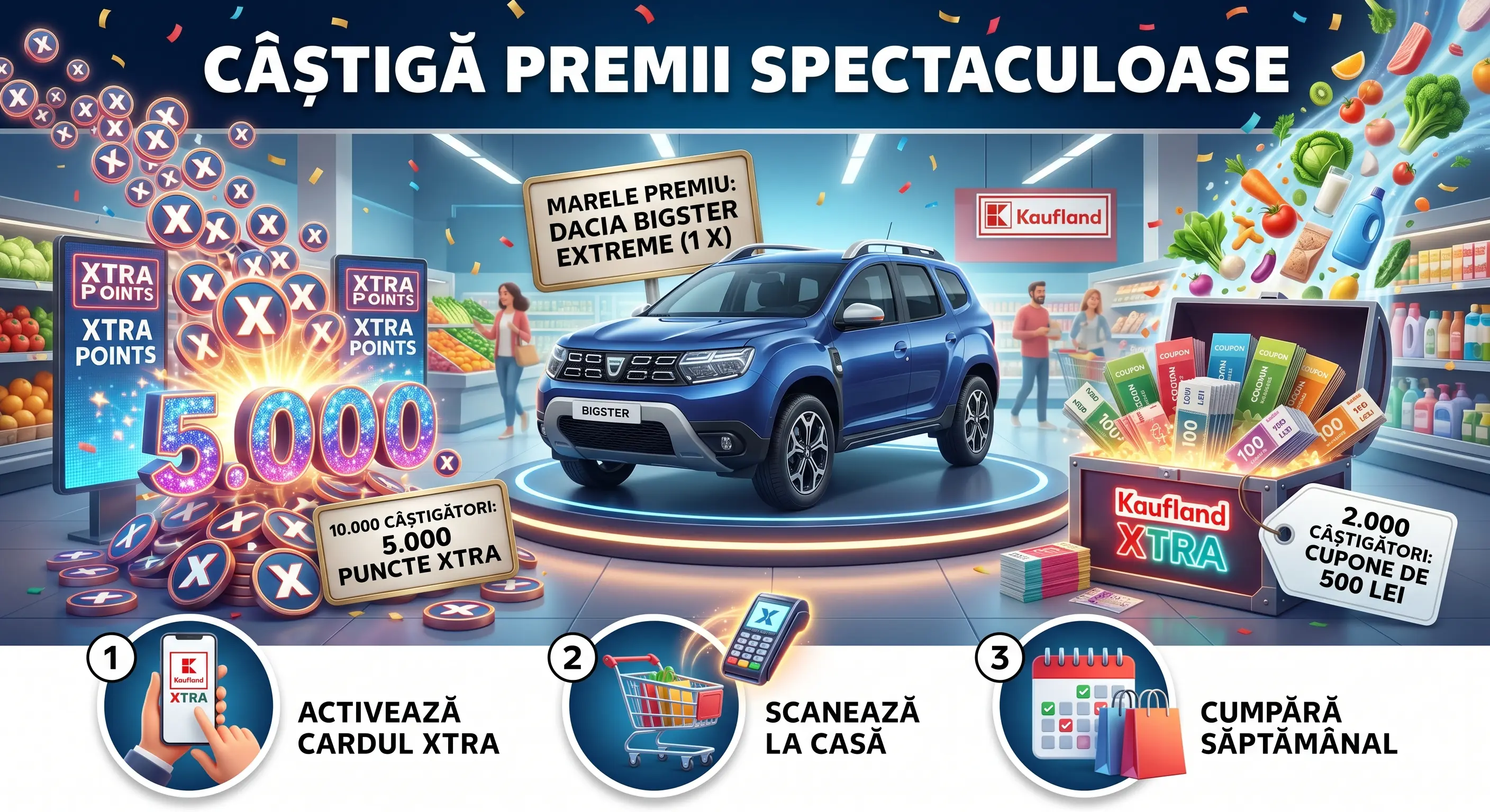 Concurs Kaufland: Scanează cardul și poți câștiga o Dacia Bigster! (până pe 9 Iun)