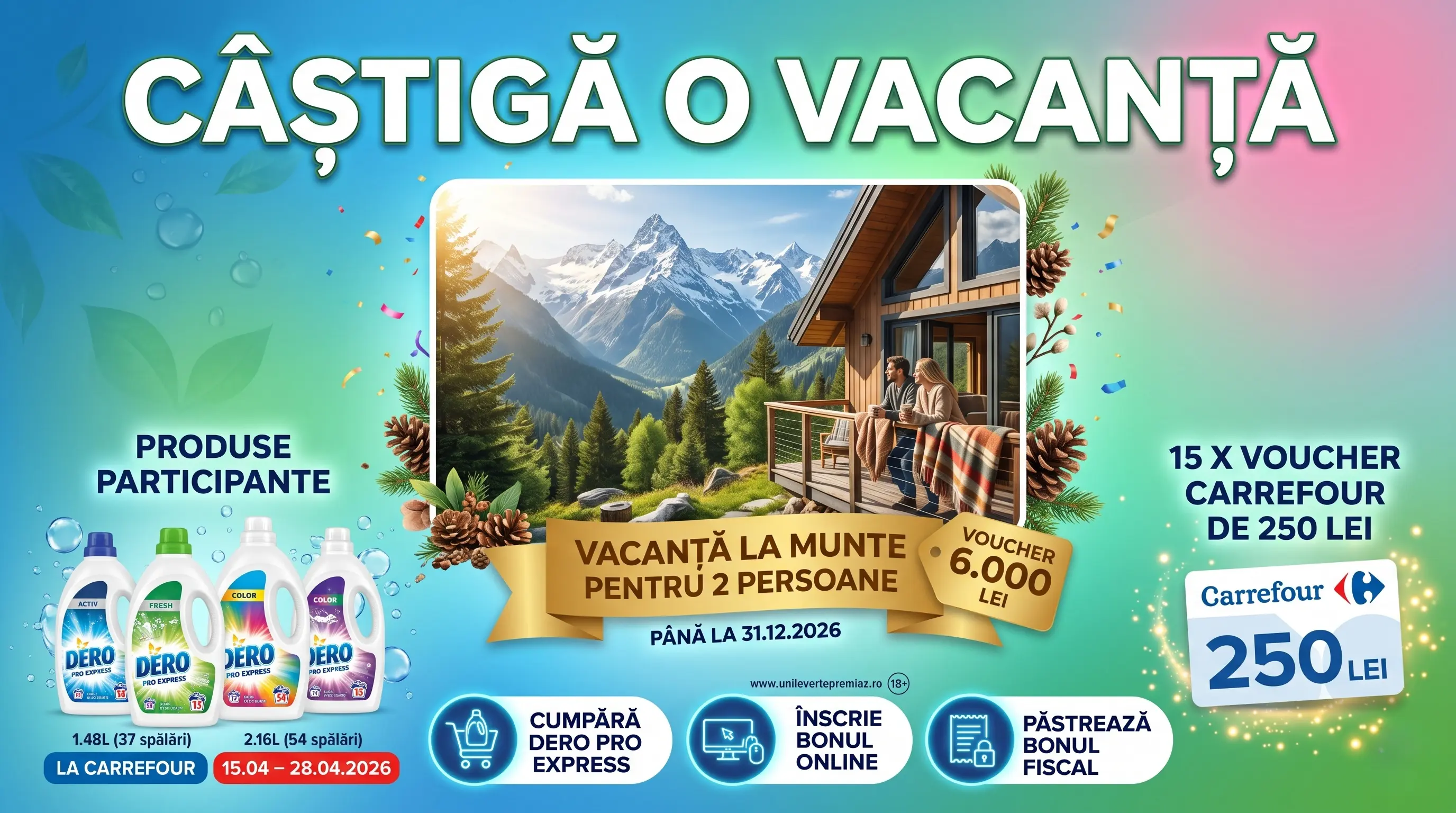 Concurs Dero la Carrefour: Câștigă o Vacanță la Munte! (până pe 28 Apr) - Concursier