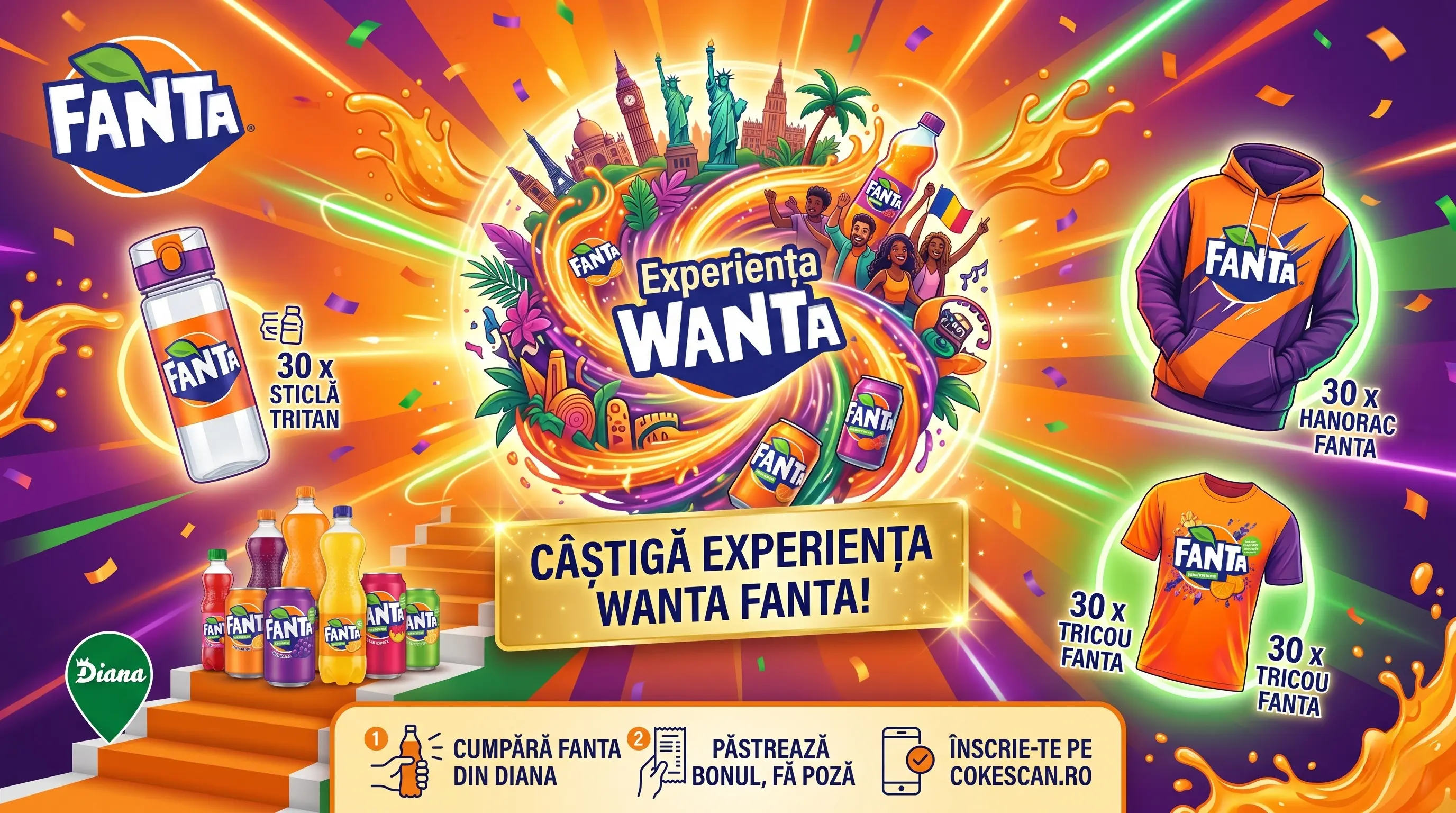 Concurs Fanta la Diana: Câștigă o Experiență Wanta Fanta! (până pe 31 Mai) - Concursier