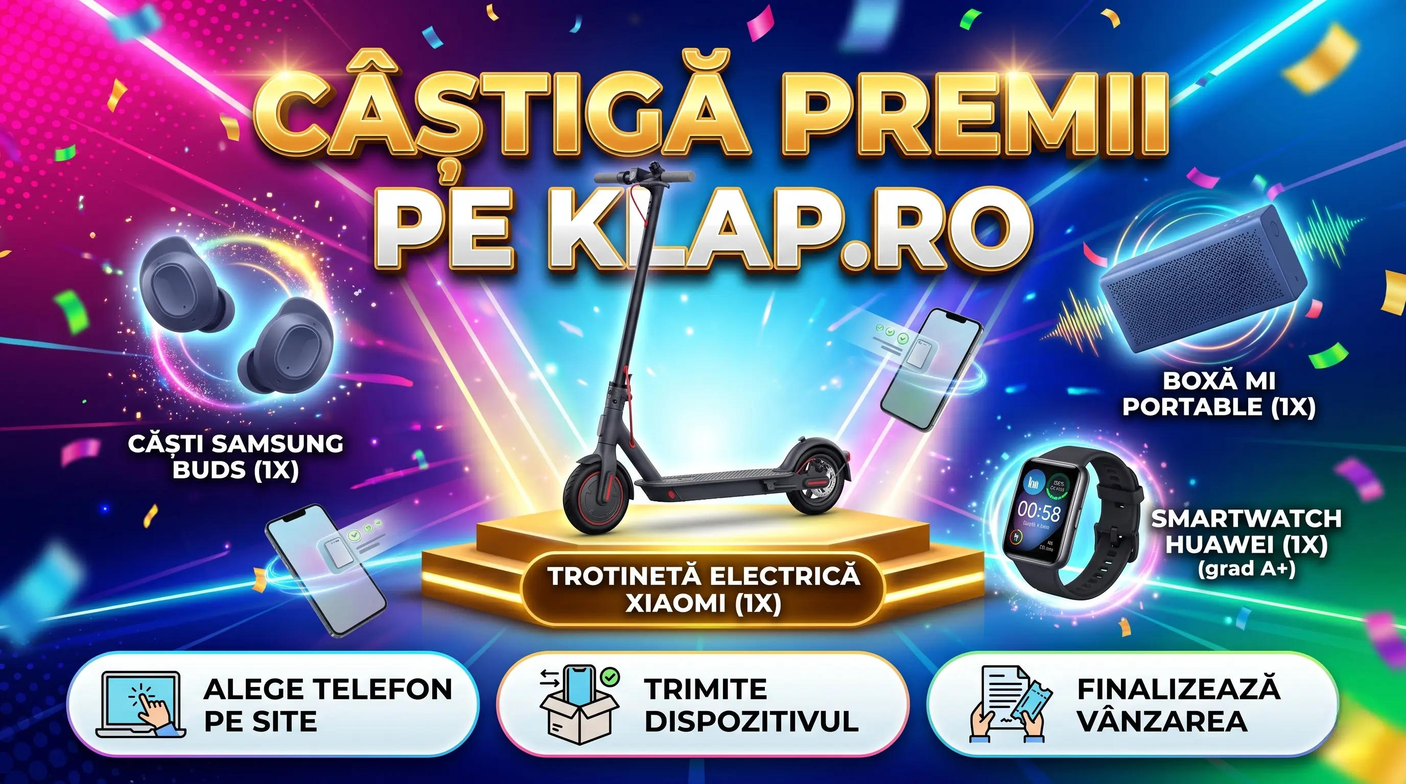 Concurs Klap: Vinde Telefonul vechi și Câștigă o Trotinetă Electrică (până pe 30 Apr) - Conc...