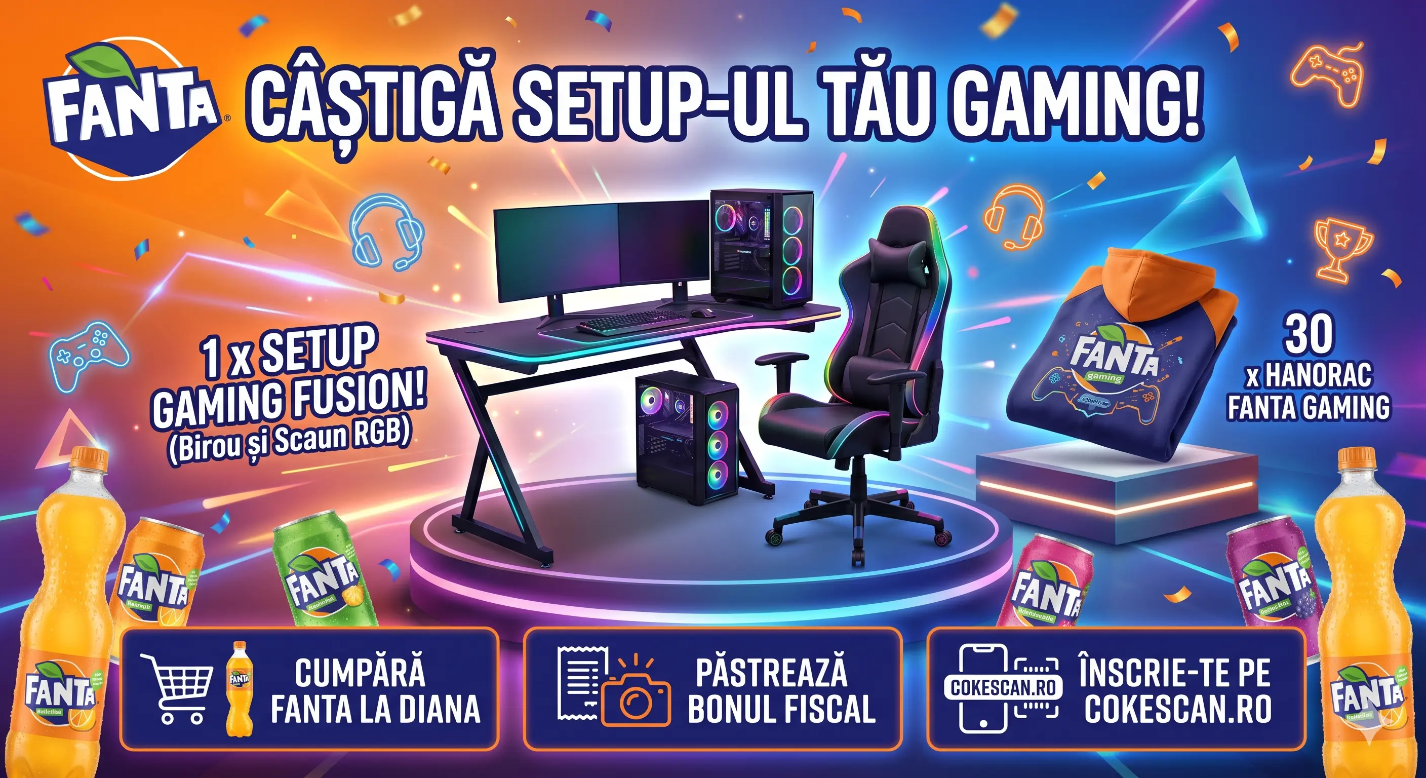 Concurs DIANA Fanta: Câștigă Setup Gaming! Cumpără și Scanează (până pe 31 Mai) - Concursier