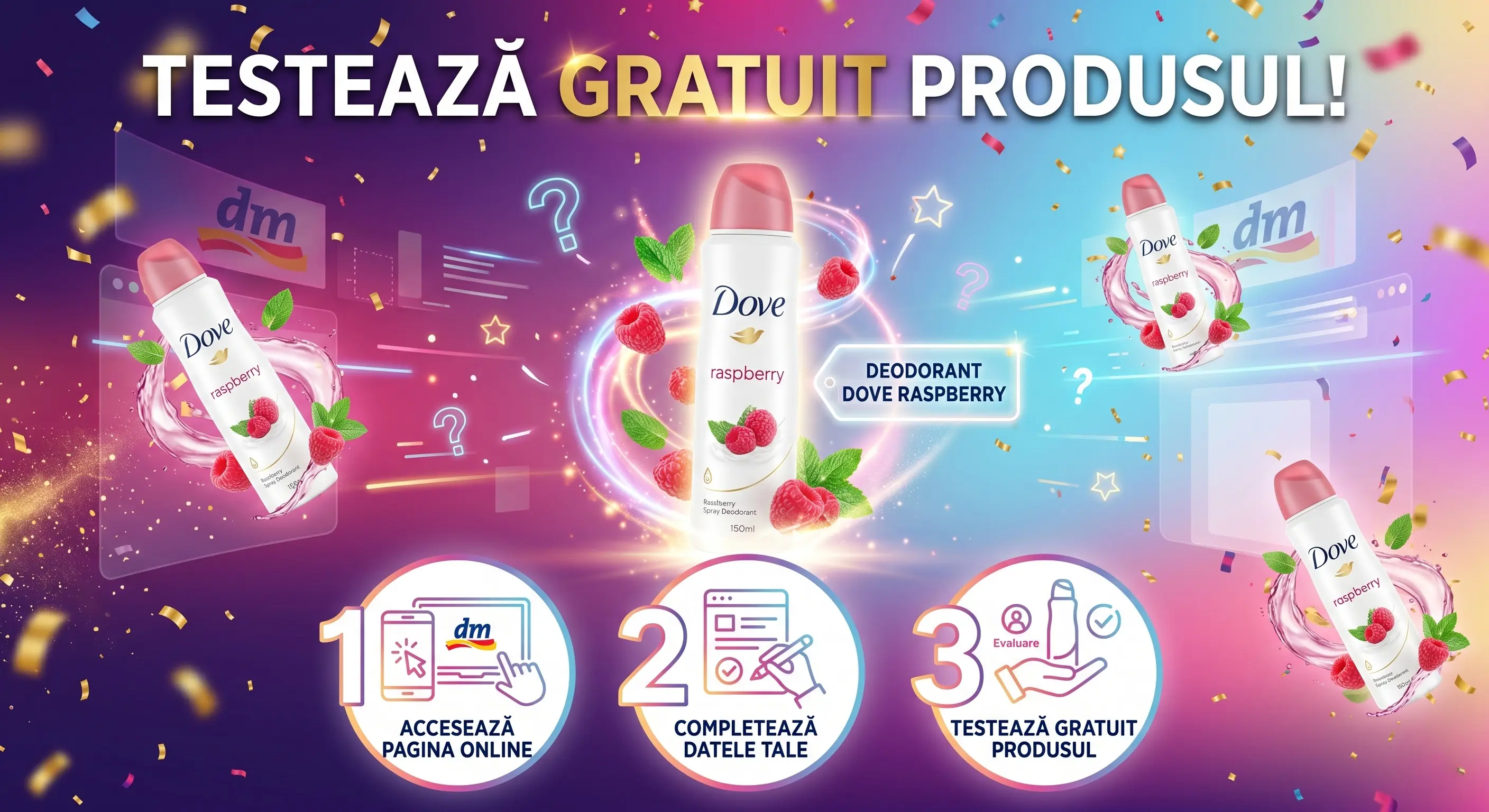 🌸 Testează gratuit noul deodorant Dove Raspberry cu dm! ✨ - Concurs Gratuit | Concursier