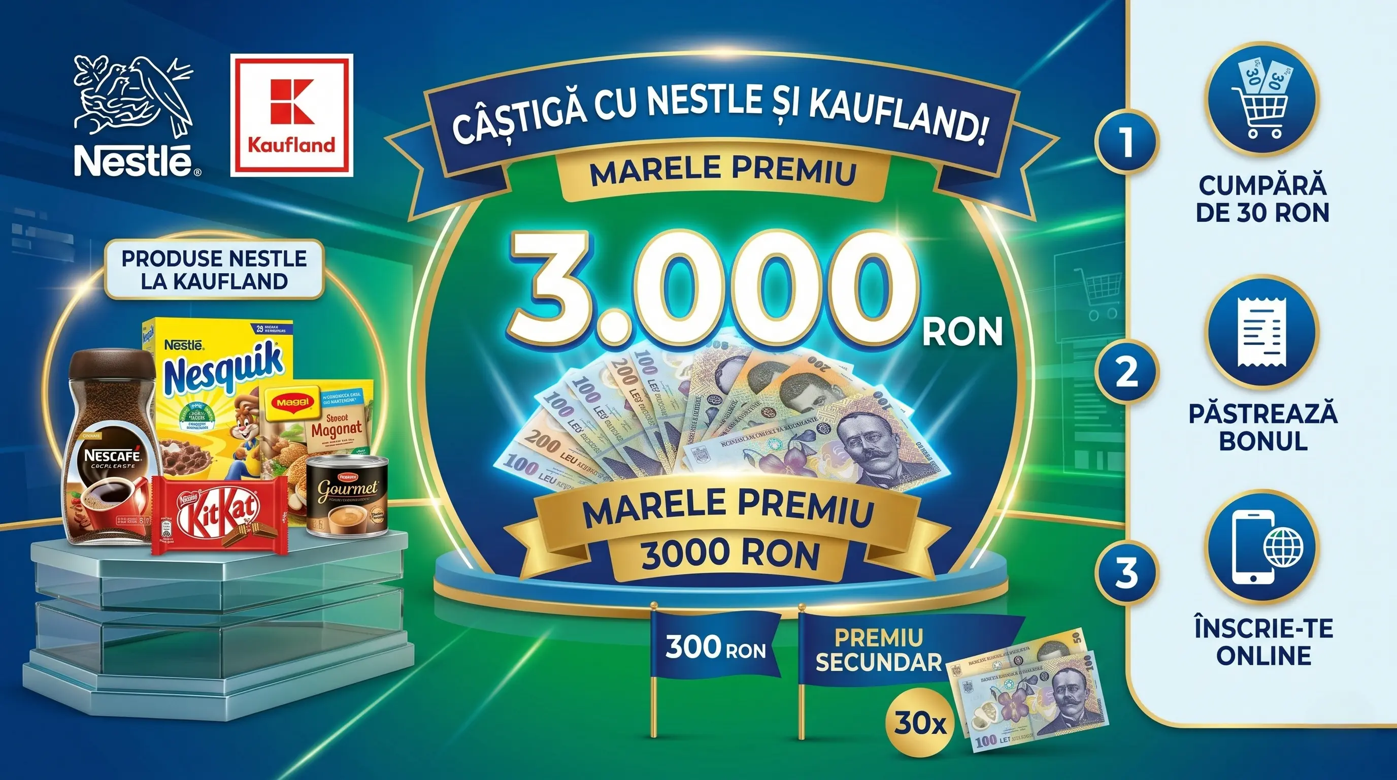 Concurs Nestle Kaufland: 3000 Lei! Cumpără de 30 lei (până pe 5 Mai) - Concursier