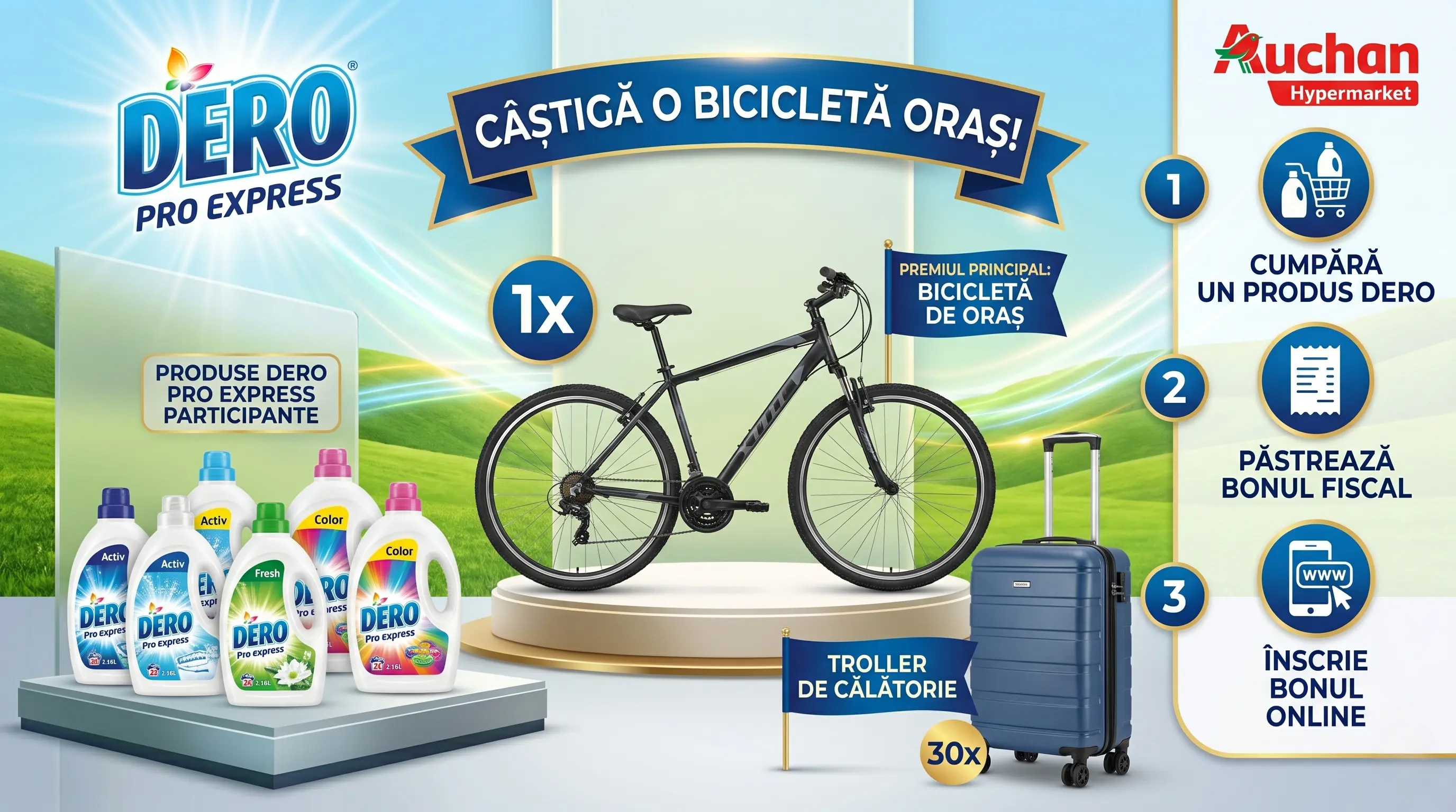 Concurs Dero Auchan: Câștigă o Bicicletă! Cumpără și înscrie bonul (până pe 5 Mai) - Concursier